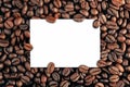 Paper on coffee bean background concept copy space Royalty Free Stock Photo
