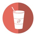 Paper coffee cup hot-circle icon shadow Royalty Free Stock Photo
