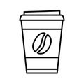 Paper coffee cup icon. Disposable coffee cup