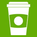 Paper coffee cup icon green Royalty Free Stock Photo