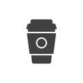 Paper coffee cup icon vector, filled flat sign