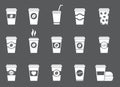 Paper coffee cup icons set Royalty Free Stock Photo