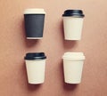 Paper coffee cup mock up for identity branding Royalty Free Stock Photo