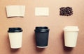 Paper coffee cup mock up for identity branding from top view wit Royalty Free Stock Photo