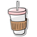 Paper coffee cup sticker Royalty Free Stock Photo