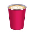 Paper coffee cup top view vector illustration. Hot drink. Royalty Free Stock Photo