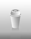 Paper coffee cup. White paper cup with lid for vector 3d mockups Royalty Free Stock Photo