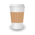 Paper coffee cup. White paper cup realistic vector 3d. Vector illustration Royalty Free Stock Photo