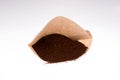 Paper coffee filter with ground coffee Royalty Free Stock Photo