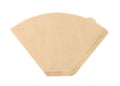 Paper coffee filter isolated on white, top view Royalty Free Stock Photo