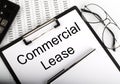 Paper with Commercial Lease on a table Royalty Free Stock Photo