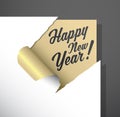 Paper corner cut out with Happy New Year wishes