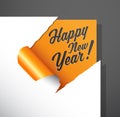 Paper corner cut out with Happy New Year wishes