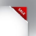 Paper corner with Sale sign. Royalty Free Stock Photo