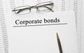 Paper with Corporate Bonds on a table Royalty Free Stock Photo