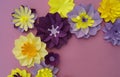 Paper craft Flower Decoration Concept. leaves made of paper. Royalty Free Stock Photo