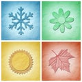 Paper craft , Four seasons elements Royalty Free Stock Photo