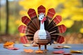 paper craft for kids. DIY Turkey made with paper craft for kids Royalty Free Stock Photo