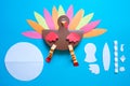 Paper craft for kids. DIY Turkey made for thanksgiving day. create art for children Royalty Free Stock Photo