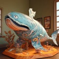 Paper crafted fish design in various colors.