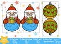 Paper Crafts for children, Santa Claus and Christmas ball Royalty Free Stock Photo