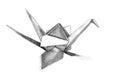 Paper cranes sketch Royalty Free Stock Photo