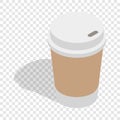 Paper cup of coffee isometric icon