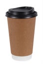 Paper cup of coffee on white Royalty Free Stock Photo