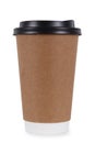 Paper cup of coffee on white Royalty Free Stock Photo