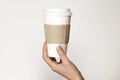 Paper cup of coffee on white background Royalty Free Stock Photo