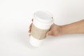 Paper cup of coffee on white background Royalty Free Stock Photo