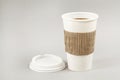 Paper cup of coffee on white background Royalty Free Stock Photo