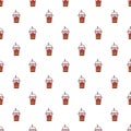 Paper cup pattern seamless Royalty Free Stock Photo