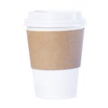 Paper cup with Sleeve ioslated white Royalty Free Stock Photo