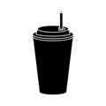 paper cup soda straw pictogram