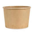 Paper cup for soup on white Royalty Free Stock Photo