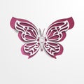 Paper cut abstract lacy butterfly. Vector EPS10