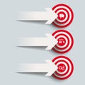 3 Paper Cut Arrows 3 Targets PiAd Royalty Free Stock Photo