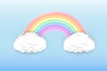 Pastel colors rainbow and clouds