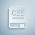 Paper cut Books about programming icon isolated on grey background. Programming language concept. PHP, CSS, XML, HTML Royalty Free Stock Photo