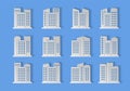 Paper cut buildings and bank set on background, Hand made origami company and office collection, Design modern architecture vector Royalty Free Stock Photo