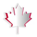 Paper cut Canadian maple leaf icon isolated on white background. Canada symbol maple leaf. Paper art style. Vector Royalty Free Stock Photo