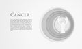 Paper cut Cancer zodiac sign icon isolated on white background. Astrological horoscope collection. Paper art style. Vector Royalty Free Stock Photo