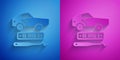 Paper cut Car theft icon isolated on blue and purple background. Paper art style. Vector Royalty Free Stock Photo