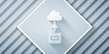 Paper cut Cloud technology data transfer and storage icon isolated on grey background. Paper art style. Vector Royalty Free Stock Photo