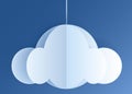 Paper cut clouds set on blue sky background Royalty Free Stock Photo