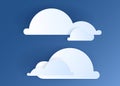Paper cut clouds set on blue sky background Royalty Free Stock Photo