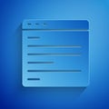 Paper cut Computer api interface icon isolated on blue background. Application programming interface API technology Royalty Free Stock Photo