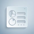 Paper cut Computer api interface icon isolated on grey background. Application programming interface API technology Royalty Free Stock Photo