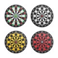 paper cut of dartboard with target icon is isolated for competition and leisure on white background Royalty Free Stock Photo